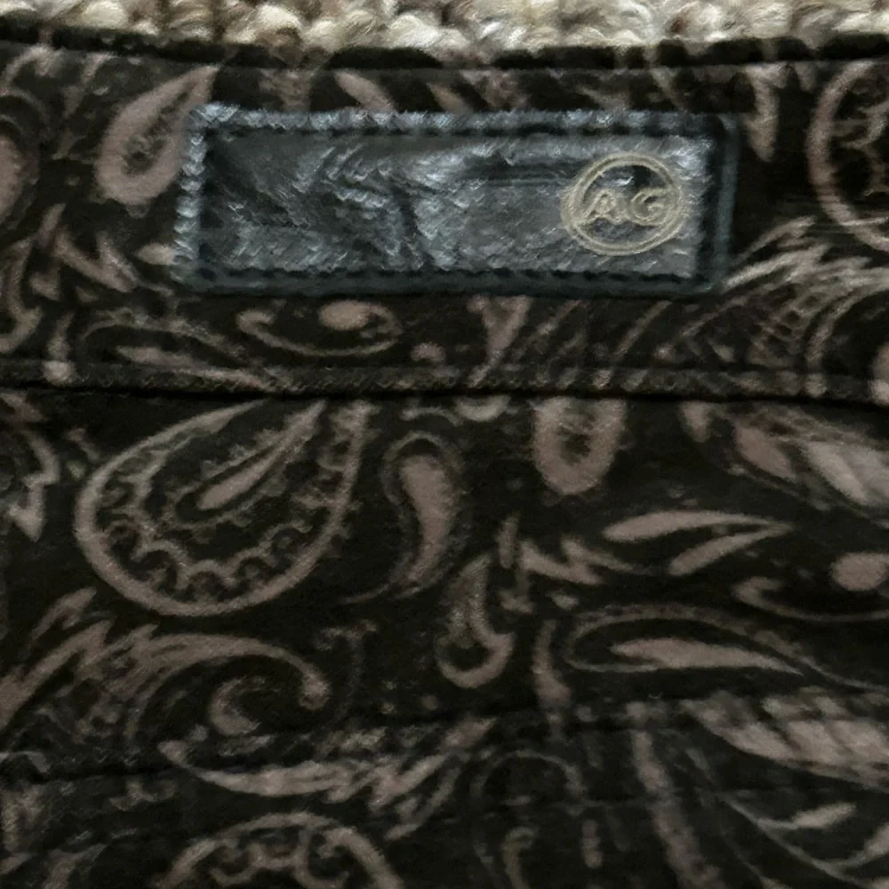 🏵AG Anthropologie Paisley Print Black Velvet The High Rise Stevie Ankle Jean 29 - Picture 4 of 5
